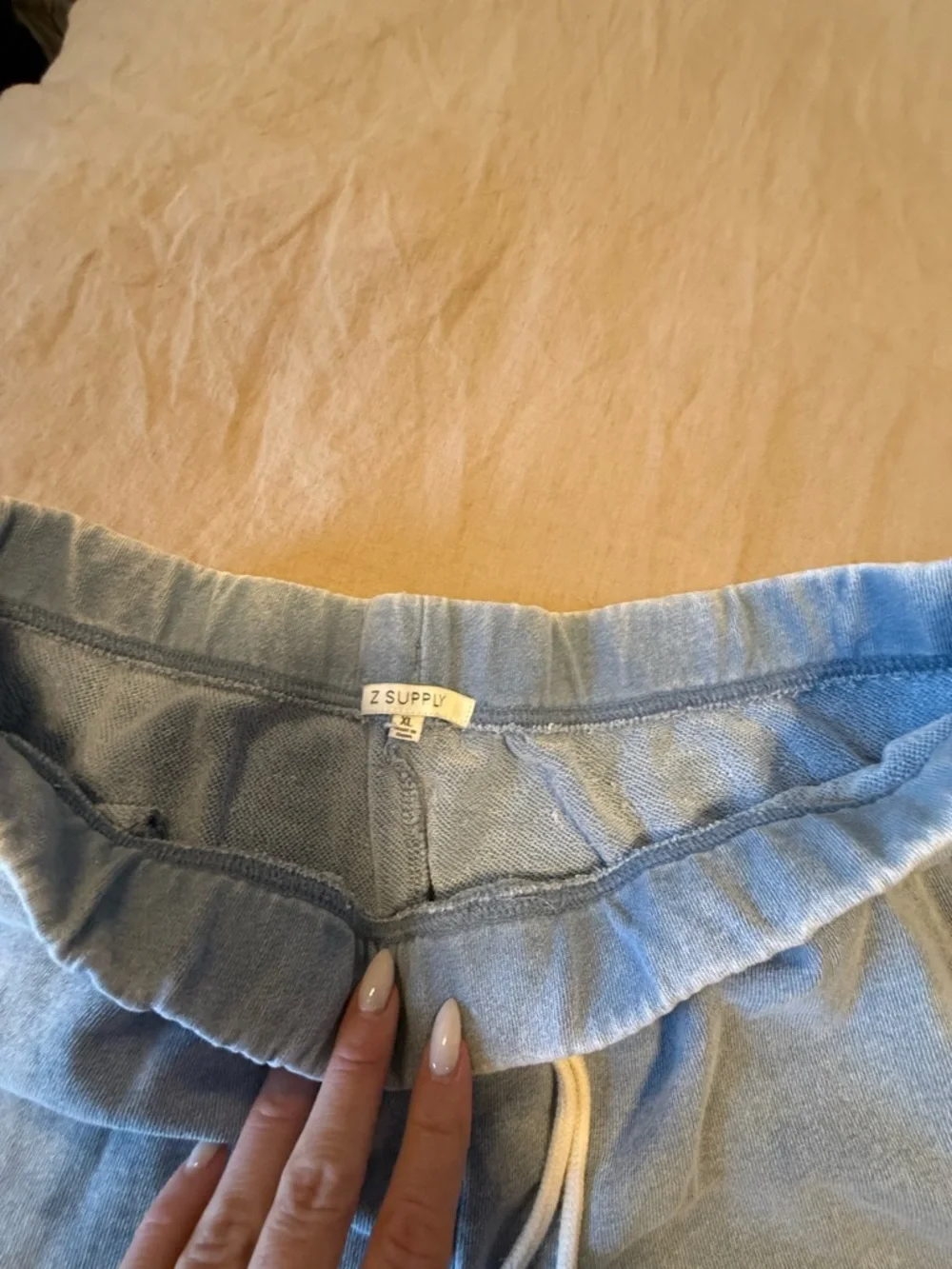 Z Supply Light Blue Drawstring Shorts - Picture 3 of 5